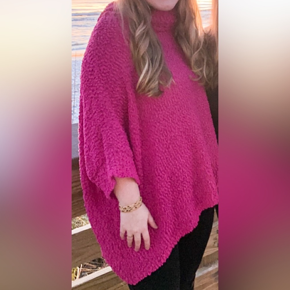 Elegant Cowl Neck Quarter Length Sweater